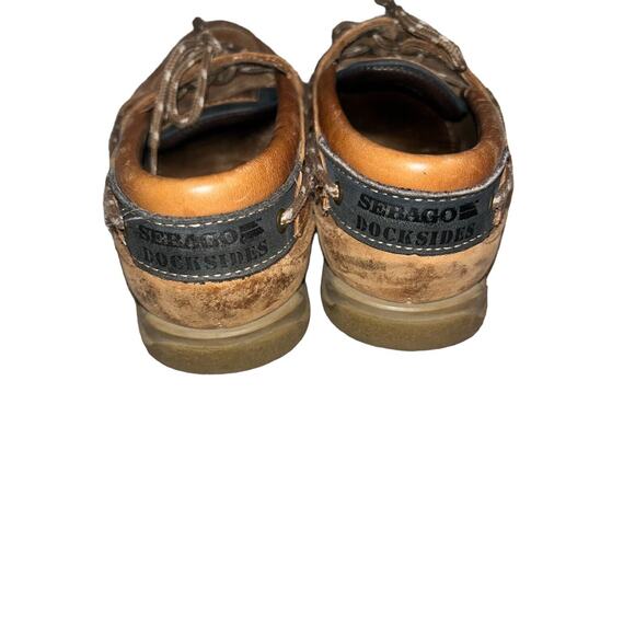 Sebago‎ Docksides 2 tone Brown Leather Slip-On Boat Shoes Womens Size 5.5 - Picture 5 of 7